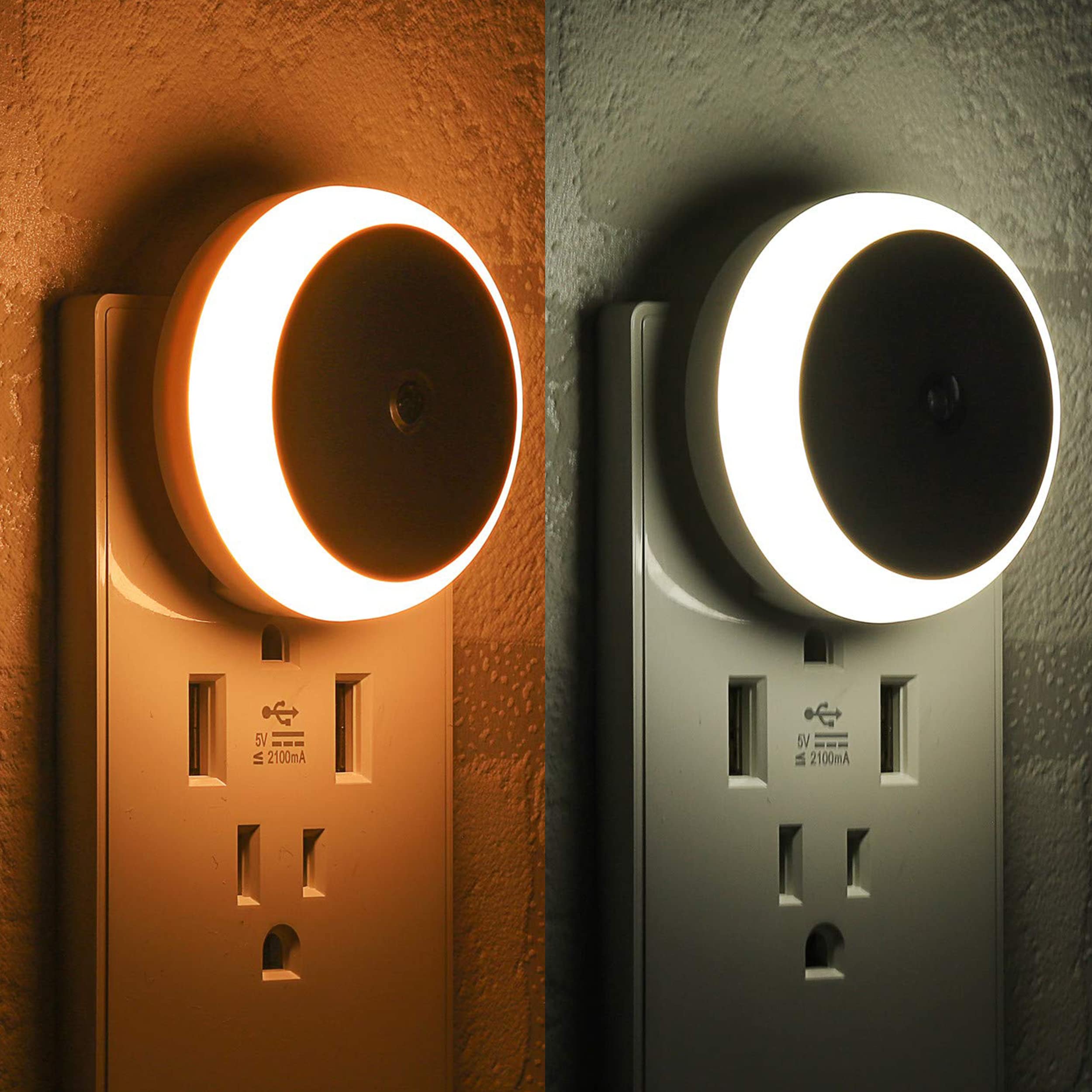 4 Pack LED Night Light Plug in with Dusk to Dawn Sensor - Energy Efficient Night Light for Bathroom, Bedroom, Kitchen & Hallway - Perfect for Safe Nighttime Navigation and Soft Ambient Lighting