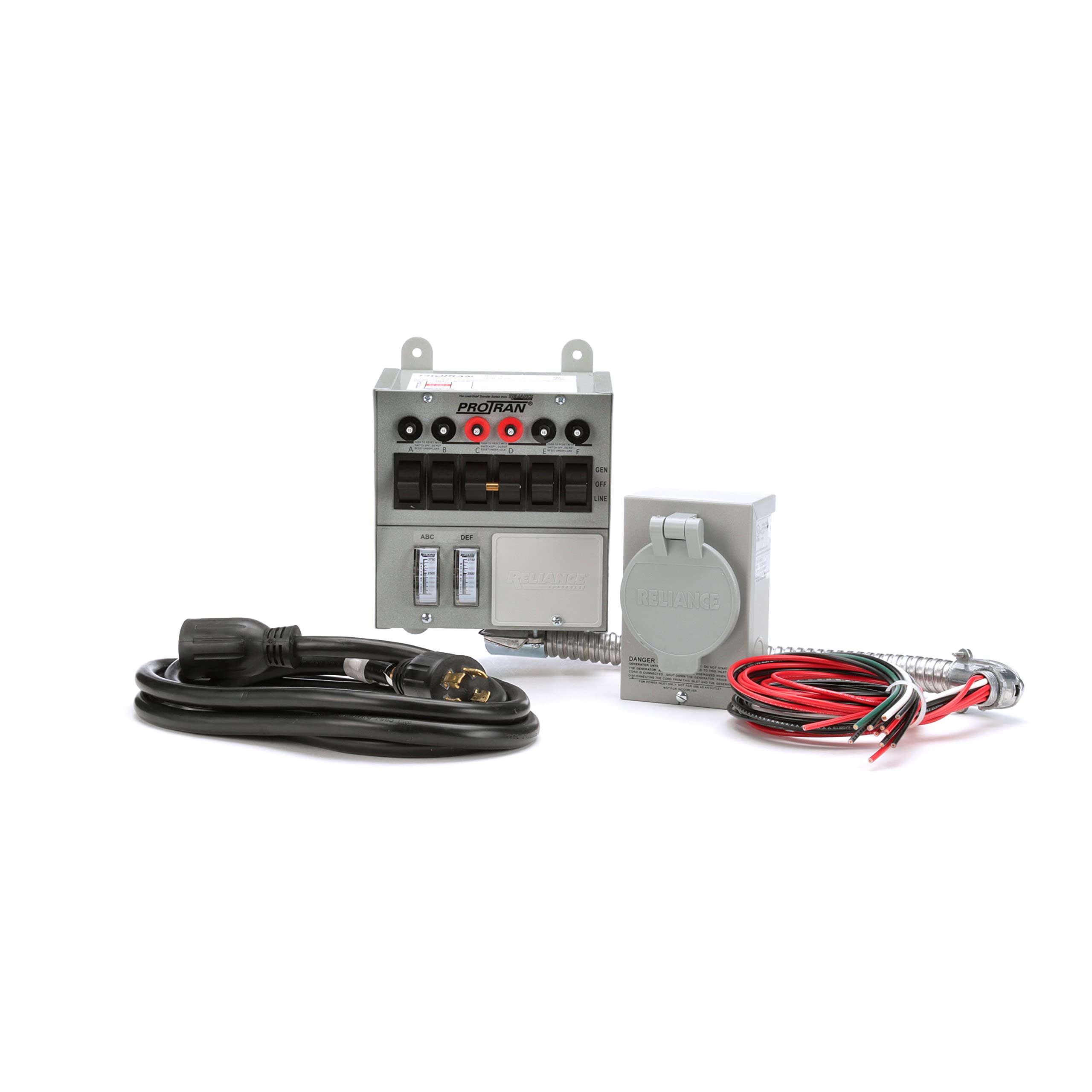 Reliance Controls 31406CWK 30 Amp 6-Circuit Generator Transfer Switch Kit - 7500 Watt Capacity, Gray - Perfect for Home Backup Power During Outages & Emergency Power Transfer