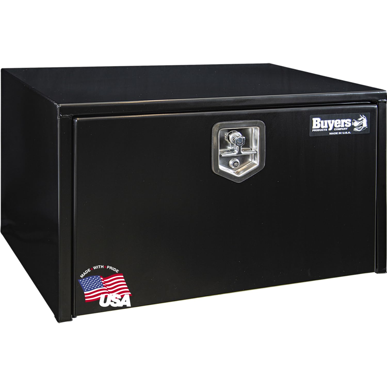 Black Steel Underbody Truck Tool Box 18x18x30 Inch with Lockable T-Handle | Heavy Duty Storage Chest for Pickup Bed | Made in USA | Secure Organization for Tools, Equipment & Work Gear
