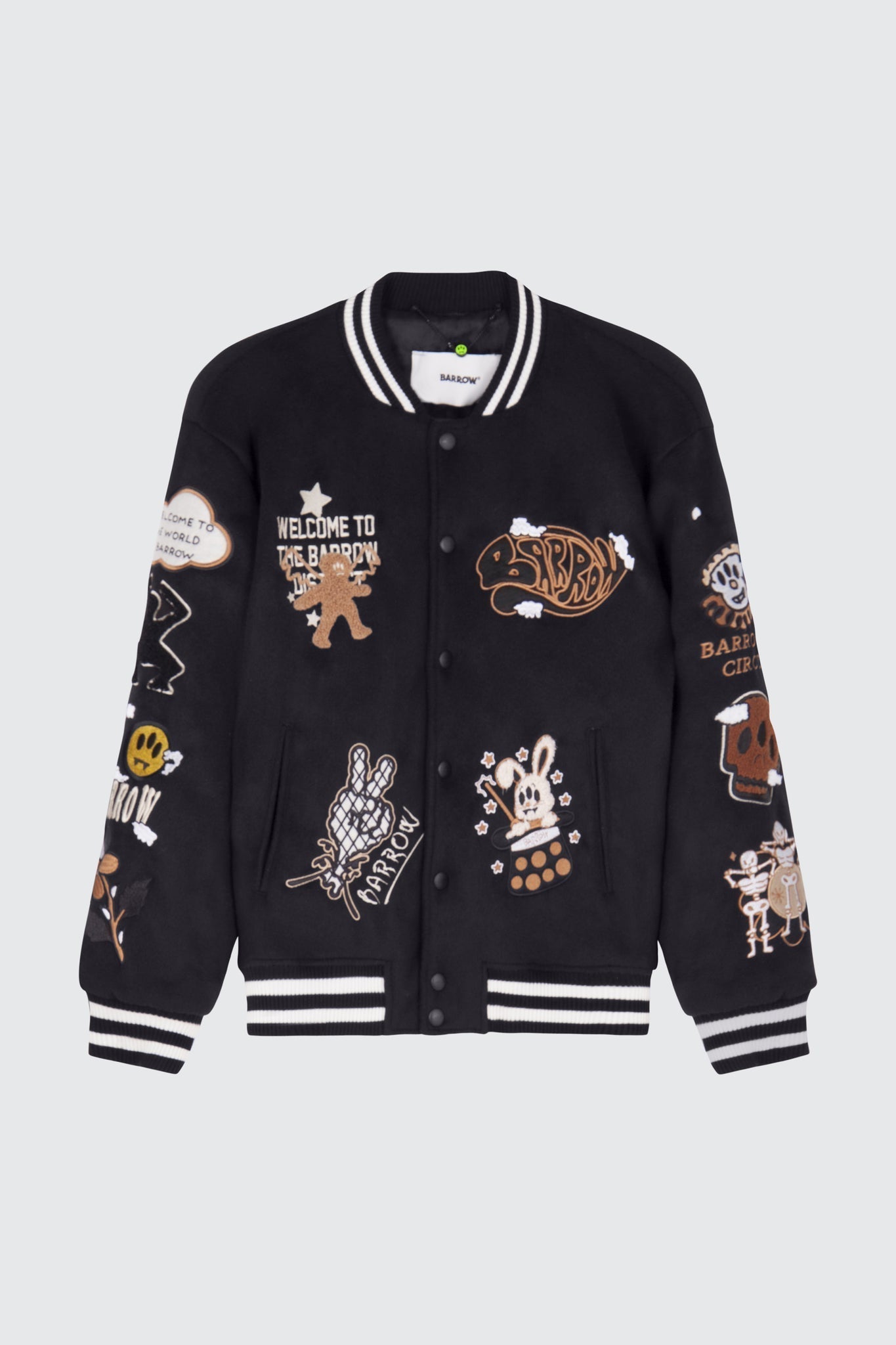 BARROW Vintage College Jacket with Embroidered Patches - Stylish Letterman Varsity Jacket for Men & Women - Perfect for Campus, Sports Events & Casual Outfits