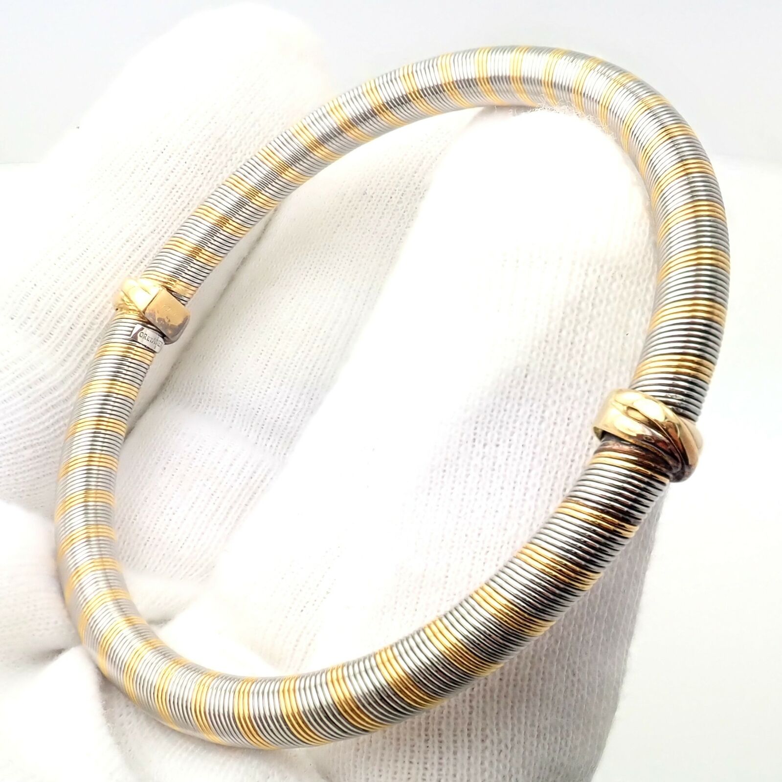 Authentic Vintage Cartier Trinity Bracelet - 18k Yellow Gold & Steel Bangle for Women | Luxury Jewelry Gift for Anniversary, Birthday & Special Occasions