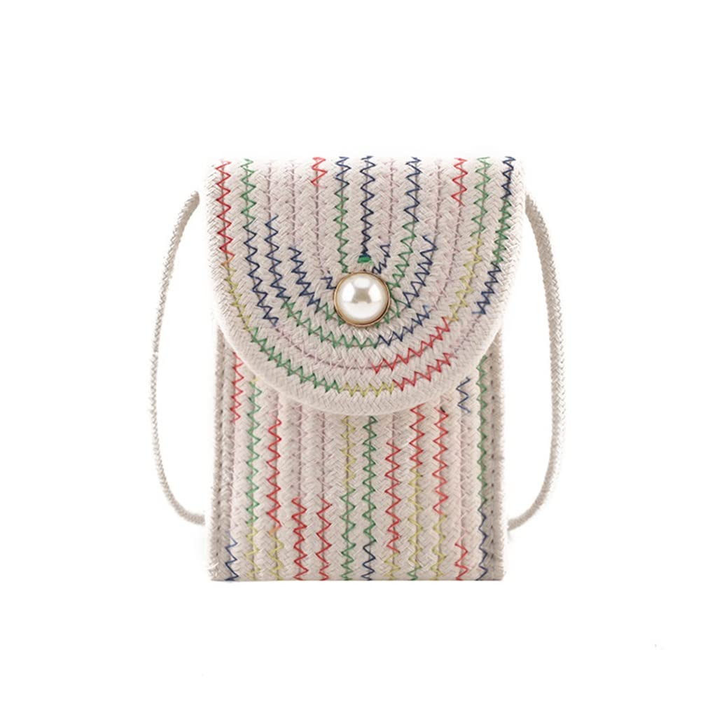 Women's Mini Cotton & Linen Messenger Bag - Crossbody Shoulder Bag for Phone, Essentials - Perfect for Work, Travel & Daily Use (Color A, Size 1pc)