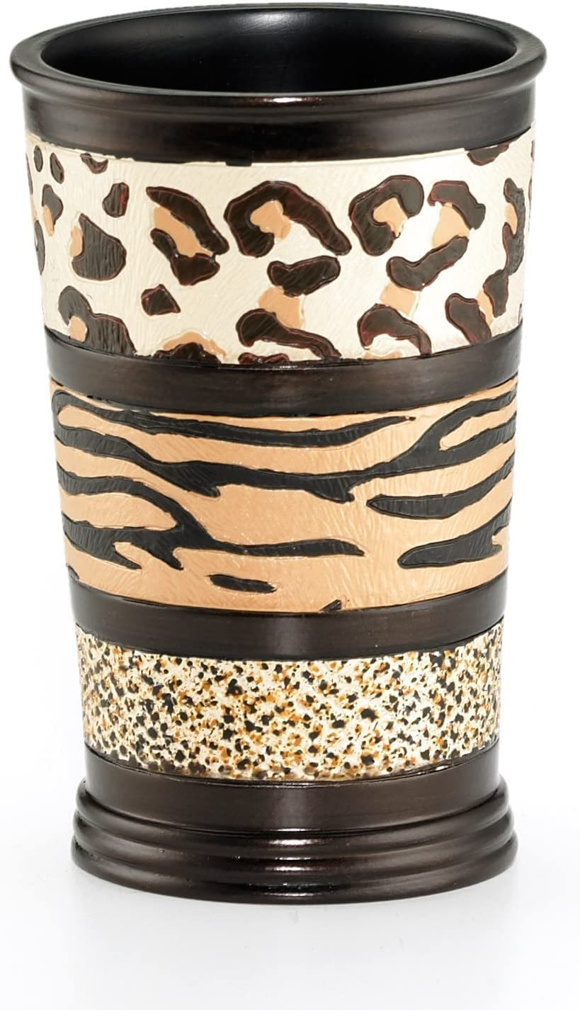 Jezella Collection Animal Print Bath Tumbler - Stylish & Durable Drinking Cup for Home, Office, and Travel Use