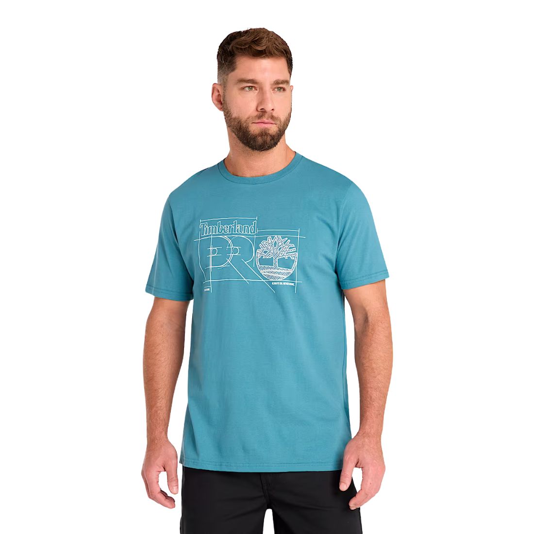 Timberland PRO® Men's Short Sleeve Work T-Shirt - Moisture Wicking & Breathable Blueprint Design (Bluestone) | Ideal for Construction, Landscaping & Outdoor Jobs