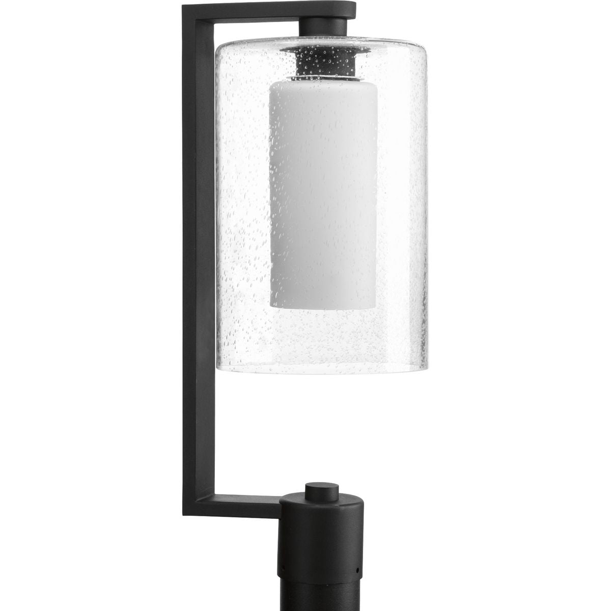 Compel Collection One Light Post Lantern - Outdoor Wall Mounted Lighting Fixture for Porch, Garden & Pathway - Weather Resistant Black Exterior Light