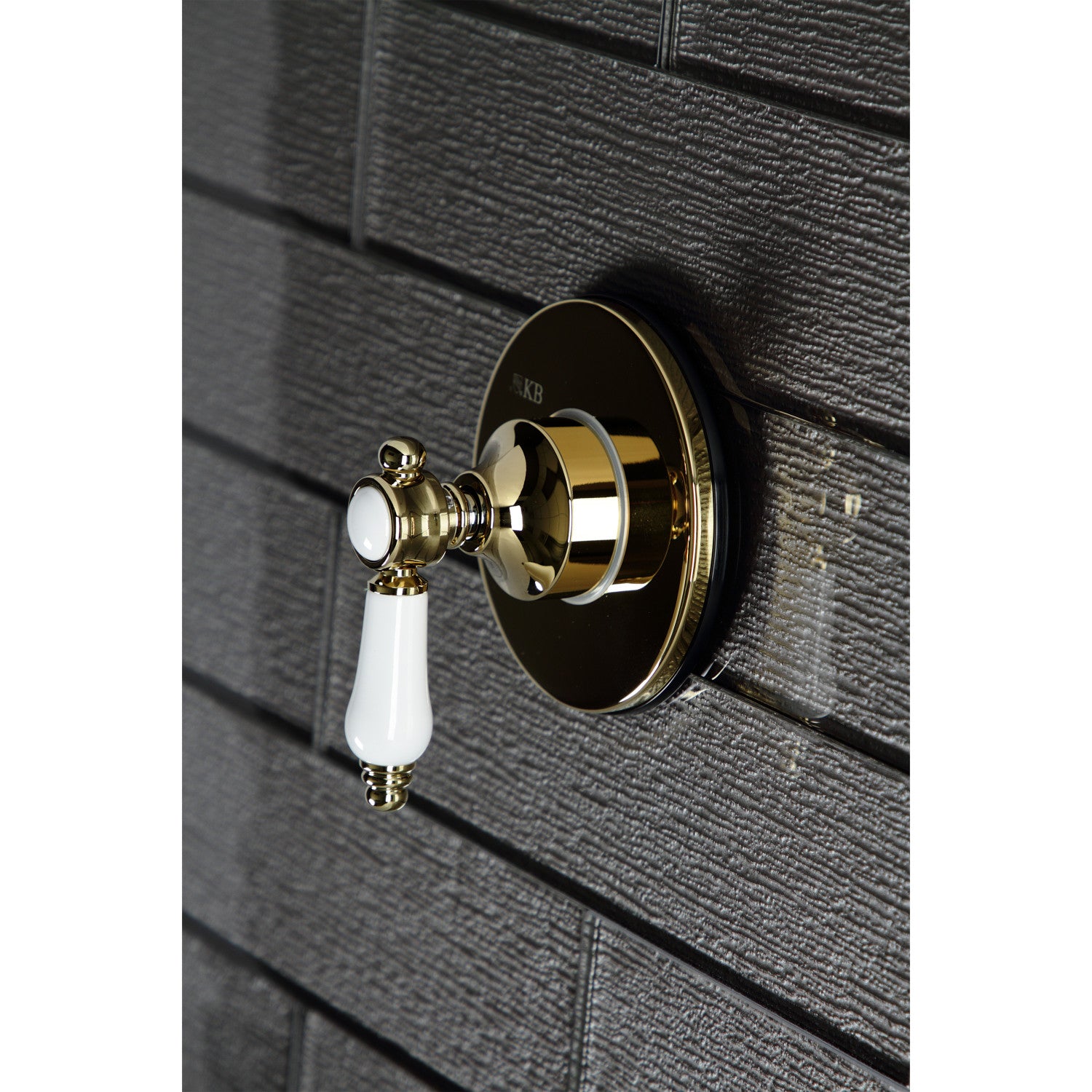 Bel Air KS3032BPL Single Handle 3-Way Diverter Valve with Round Trim Kit in Polished Brass - Perfect for Shower, Bathtub & Sink Faucet Installation