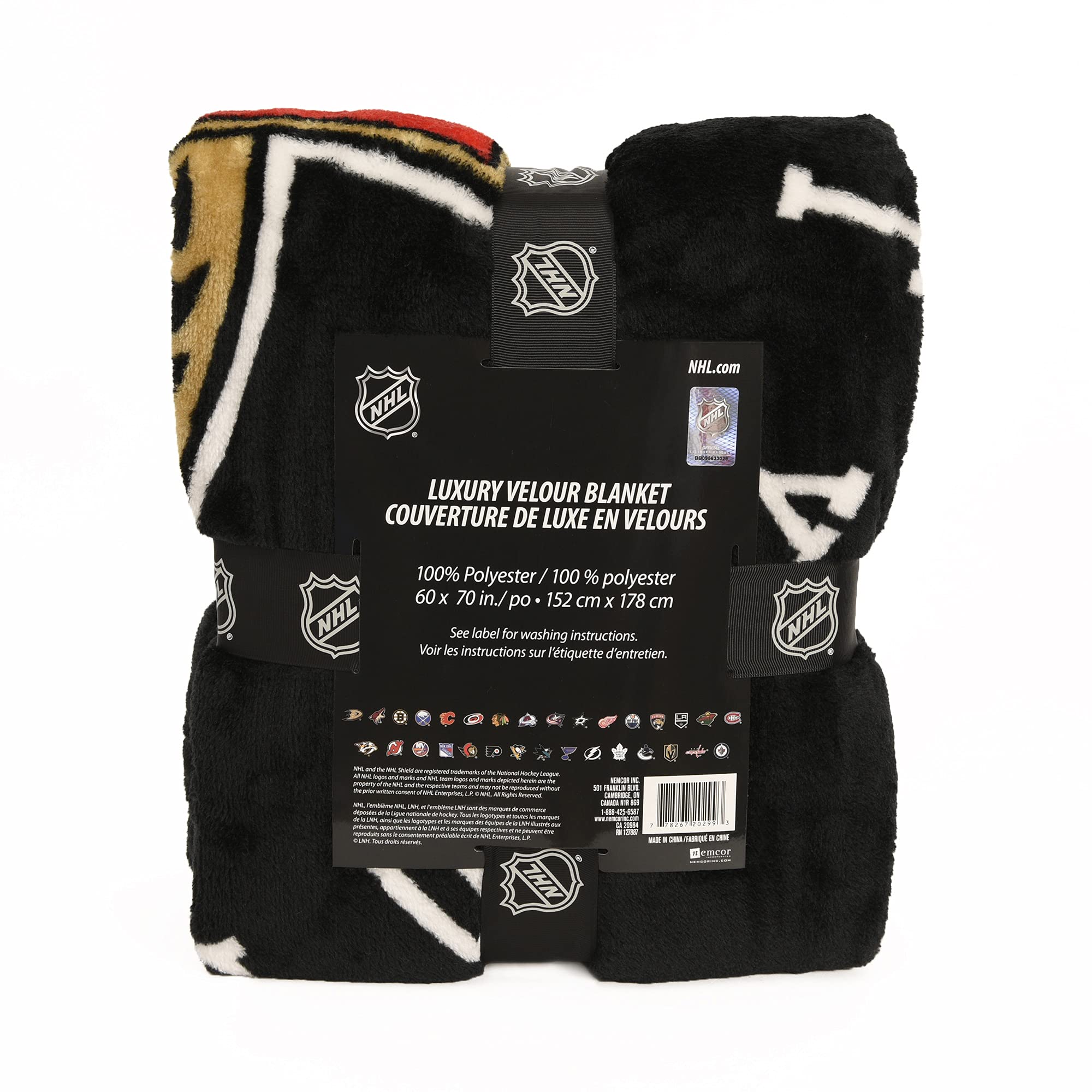 Ottawa Senators NHL Super Soft Luxury Velour Blanket 60x70 Inches - Cozy All-Season Throw for Bed, Couch & Game Room - Perfect for Sports Fans, Home Decor & Gifts