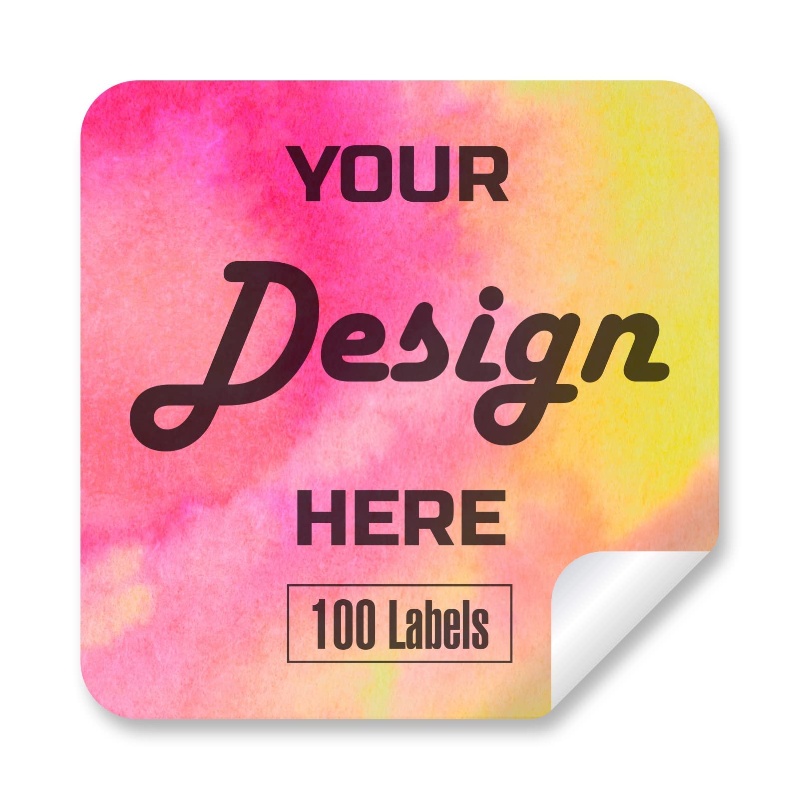 Custom Personalized Stickers & Labels - Create Your Own Design with Logo, Text, or Image - 100 Square 5.5