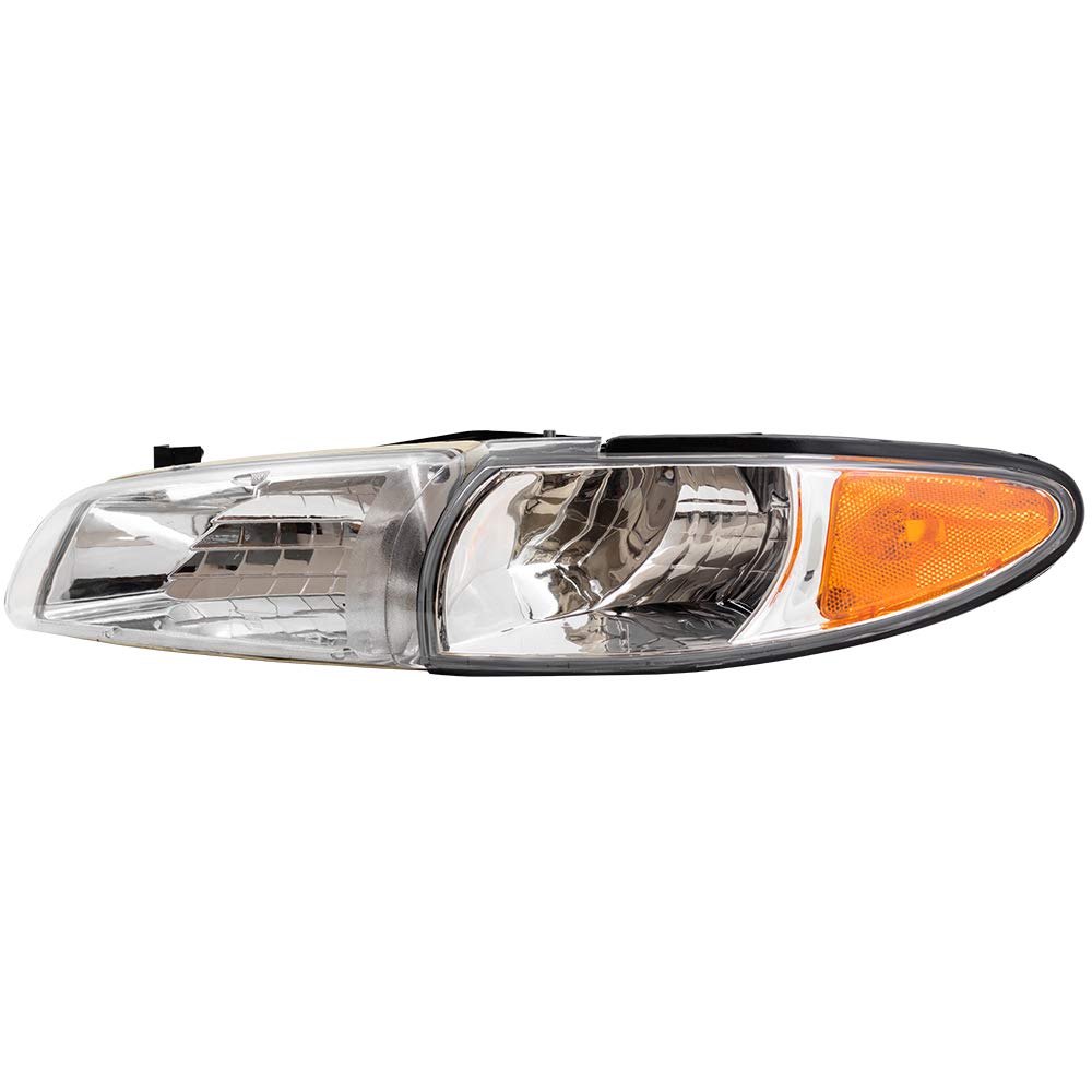 Brock Replacement Driver and Passenger Halogen Headlight Set - Compatible with 1997-2003 Pontiac Grand Prix | High-Performance Lighting for Night Driving & Enhanced Visibility