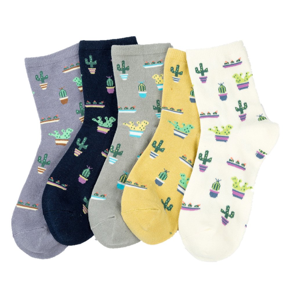 Losa Kute 5 Pairs Cute Patterned Crew Socks for Women - Warm & Comfortable Winter Socks - Perfect for Daily Wear, Gifts, and Cold Weather Outfits