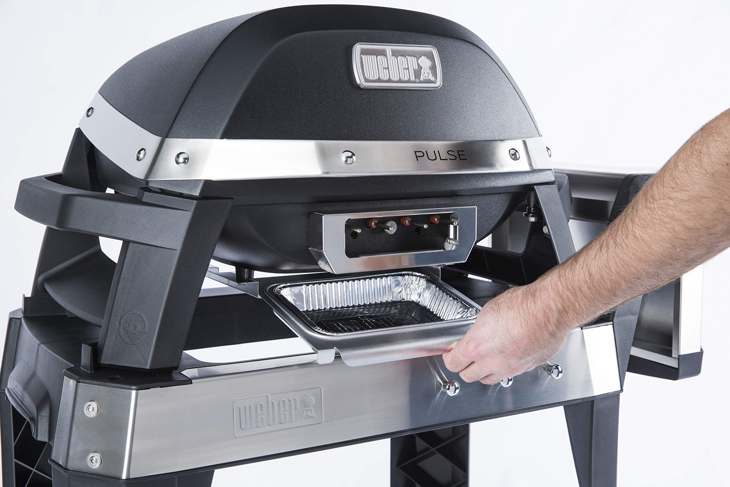 Weber Pulse 2000 Cart Electric Grill - Portable Outdoor BBQ Grill with 1890 Watts, Black | Perfect for Patio, Backyard, Camping & Tailgating Parties