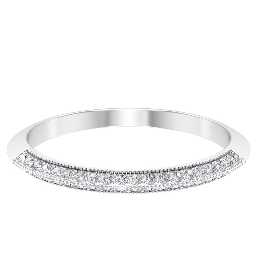 0.50 CT Moissanite Half Eternity Ring - Certified Round Cut 14K Solid Gold Wedding Band for Women - Perfect for Anniversary, Engagement & Bridal Jewelry Gifts