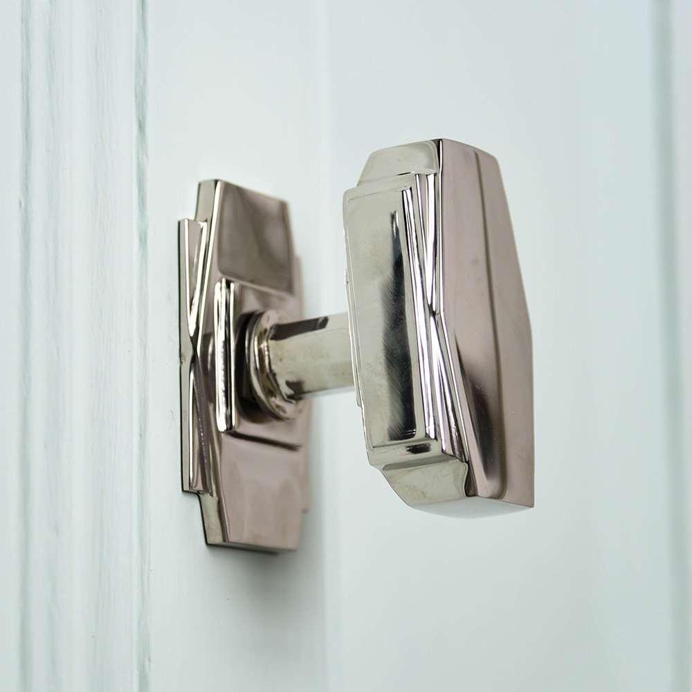 Vintage Art Deco Door Pull - Polished Nickel Finish - Elegant Cabinet & Drawer Handle for Home & Office Decor