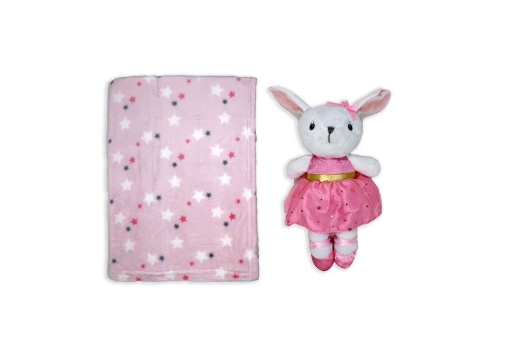 Ornella's Baskets Baby Girl Gift Set - Premium Tahari Blanket, 3 Adorable Onesies & More | Newborn Shower Present, Christening Gift, First Birthday Celebration