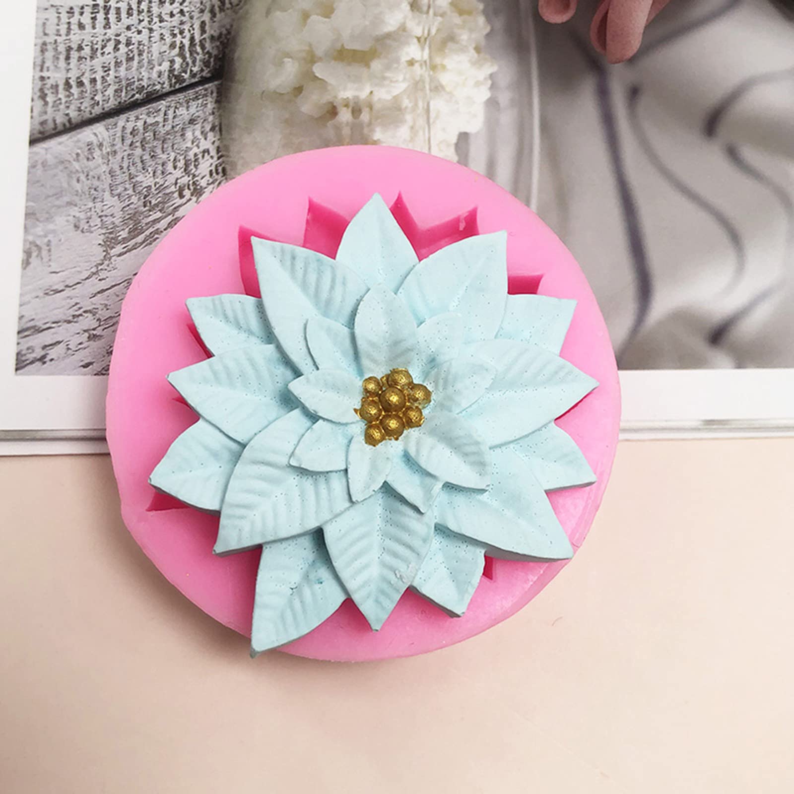 2 Pcs Flower Silicone Molds for Soap Making - DIY Handmade Soap, Cake, Chocolate, Biscuit & Pudding Molds - Perfect for Home Baking, Wedding Favors & Gift Making