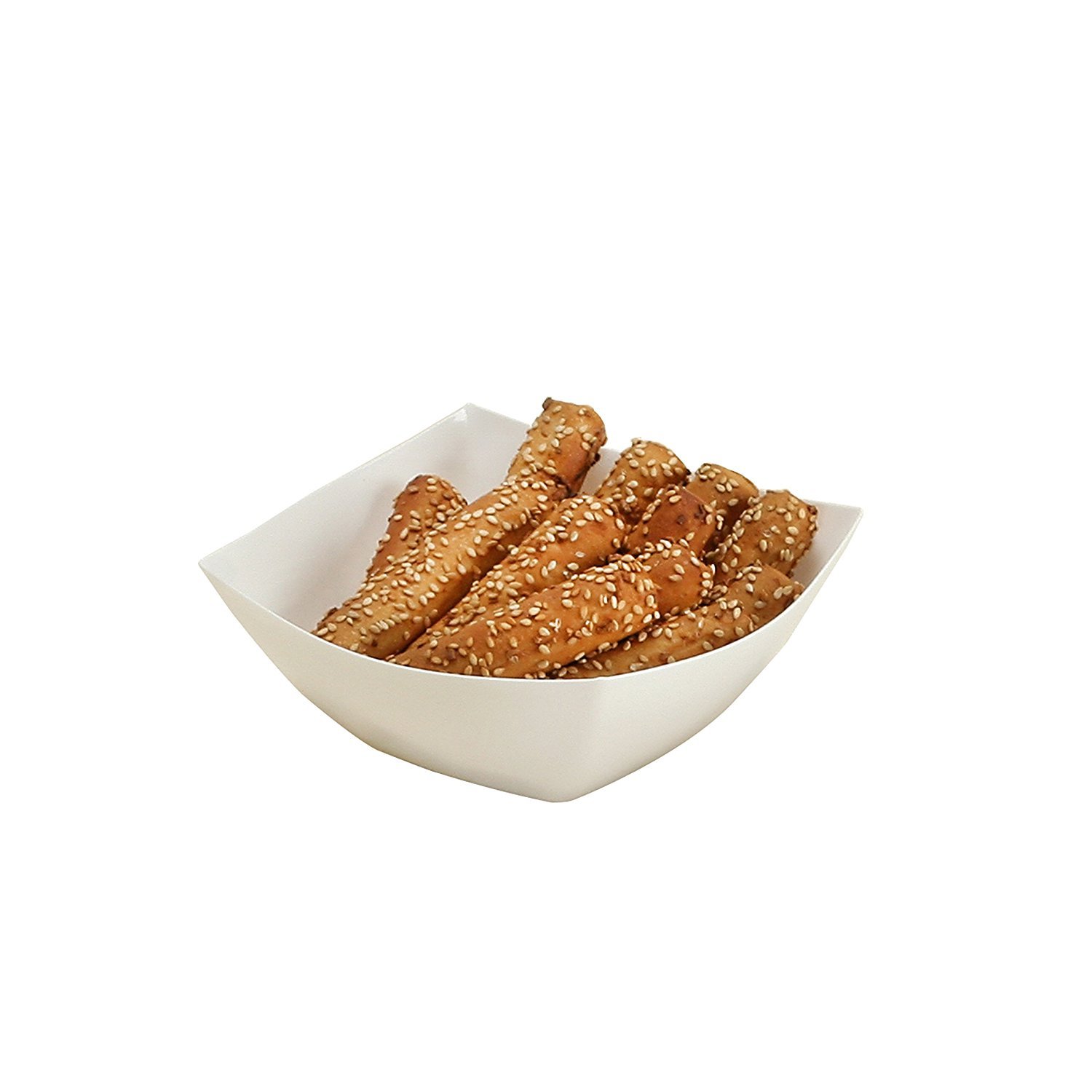 Premium 32oz Clear Square Plastic Bowls - Heavy Duty Disposable Serving Bowls 5-Pack for Weddings, Parties, Salads, Snacks | Durable & Elegant for Catering, Events & Everyday Use