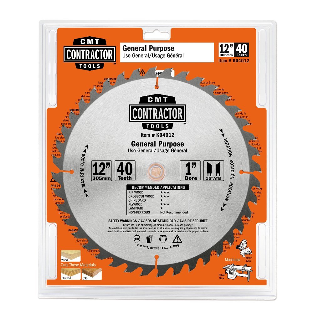 CMT K06007 ITK Contractor Ultra Finish Saw Blade - 7-1/4 Inch, 60 Teeth, 10° ATB with 5/8-Inch Arbor - Perfect for Fine Woodworking, Cabinetry, and Precision Cutting