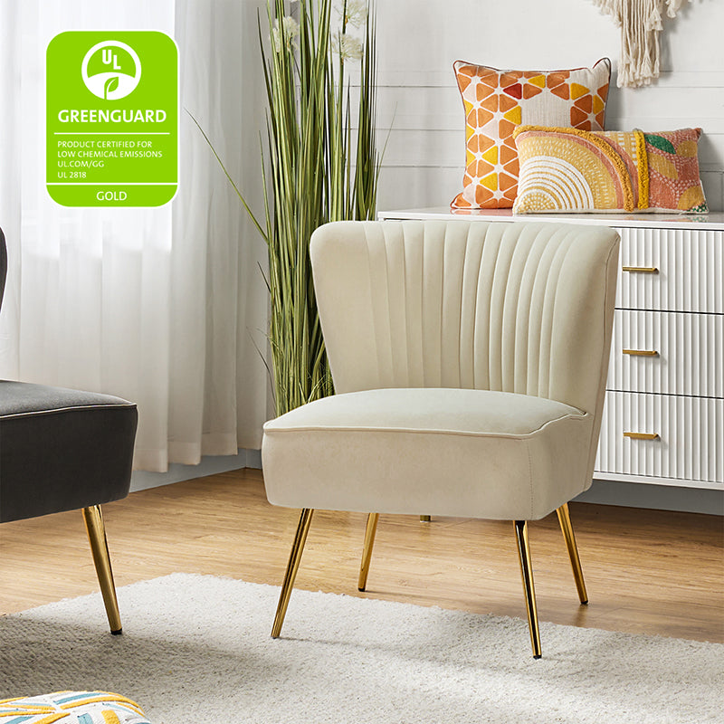 Lola Velvet Side Chair - Modern Upholstered Accent Chair for Living Room, Bedroom & Office - Soft Velvet Fabric with Sturdy Wooden Legs - Perfect for Dining, Lounge & Home Decor