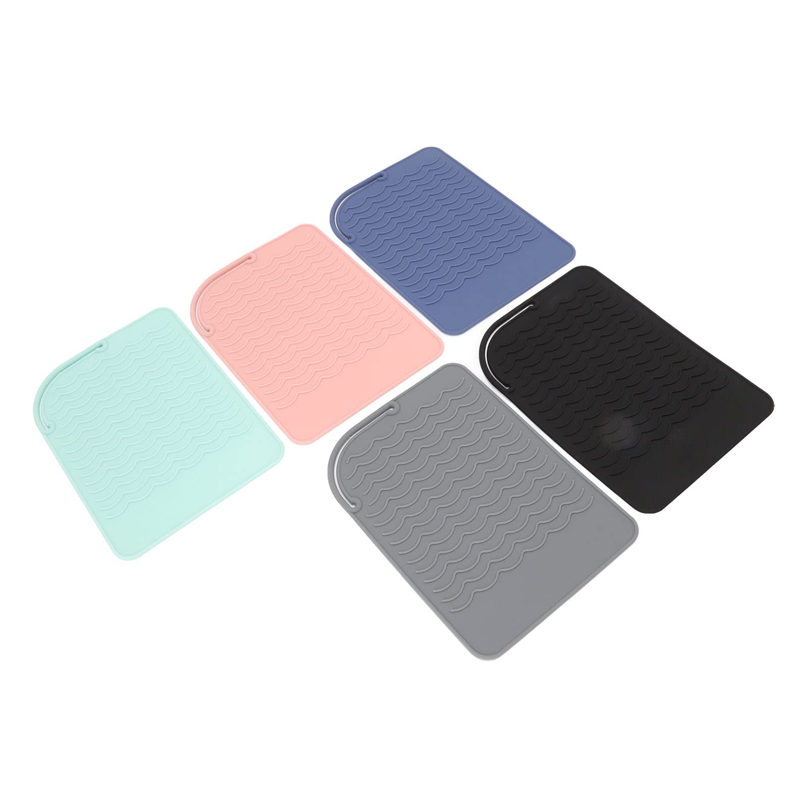 **Emoshayoga Heat Resistant Curling Iron Mat - Anti-Slip Wavy Texture Silicone Pouch for Hair Styling Tools - Perfect for Travel, Home & Salon Use**