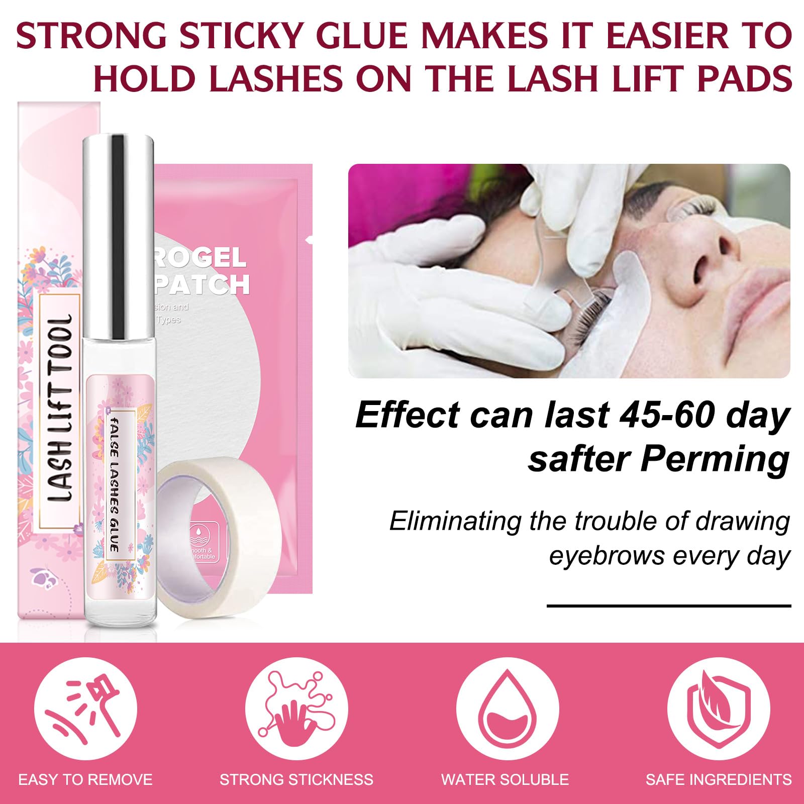 Professional Lash Lift & Perm Kit - Semi-Permanent Eyelash Curling Extensions for Long Lasting Waves | Home & Salon Use | Beautify Your Lashes for Special Occasions & Everyday Glam