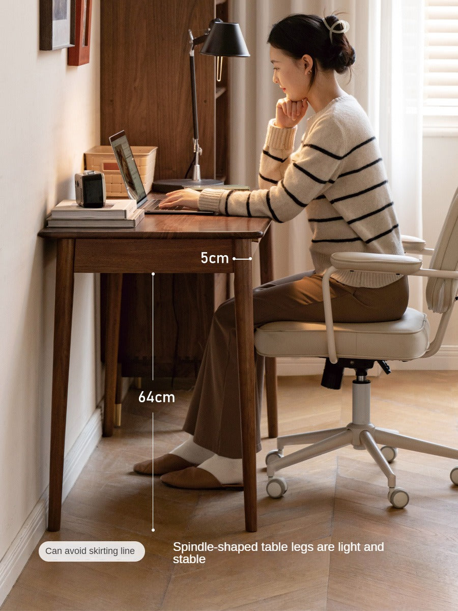 Premium Black Walnut Solid Wood Office Desk - Handcrafted Executive Workstation for Home & Business | Perfect for Remote Work, Study & Professional Workspaces