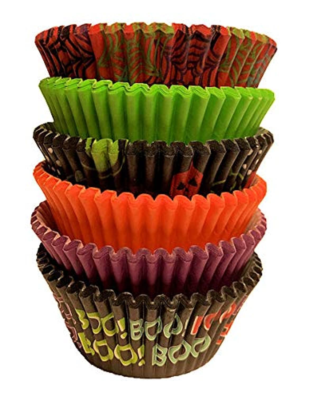 Haunted Pumpkin Assorted Baking Cups - Standard Size 150 Count - Perfect for Halloween Cupcakes, Party Treats & Spooky Desserts