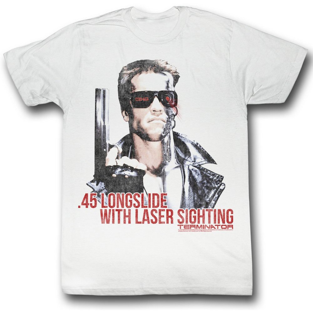 Terminator Men's Laser Sighting Graphic T-Shirt - White Cotton Tee for Casual Wear & Movie Fans