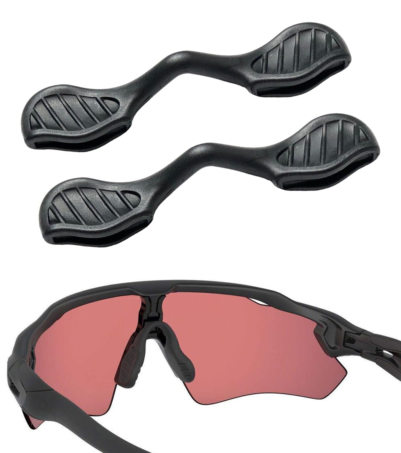 2 Pcs Replacement Nose Pads for Oakley Radar EV Path/Radar Path Sunglasses - Black Standard Fit Nose Piece - Compatible with OJ9001, OO9182, OO9183, OO9184, OO9208, OO9211, OO9333 Models - Perfect for Sports, Running & Outdoor Activities