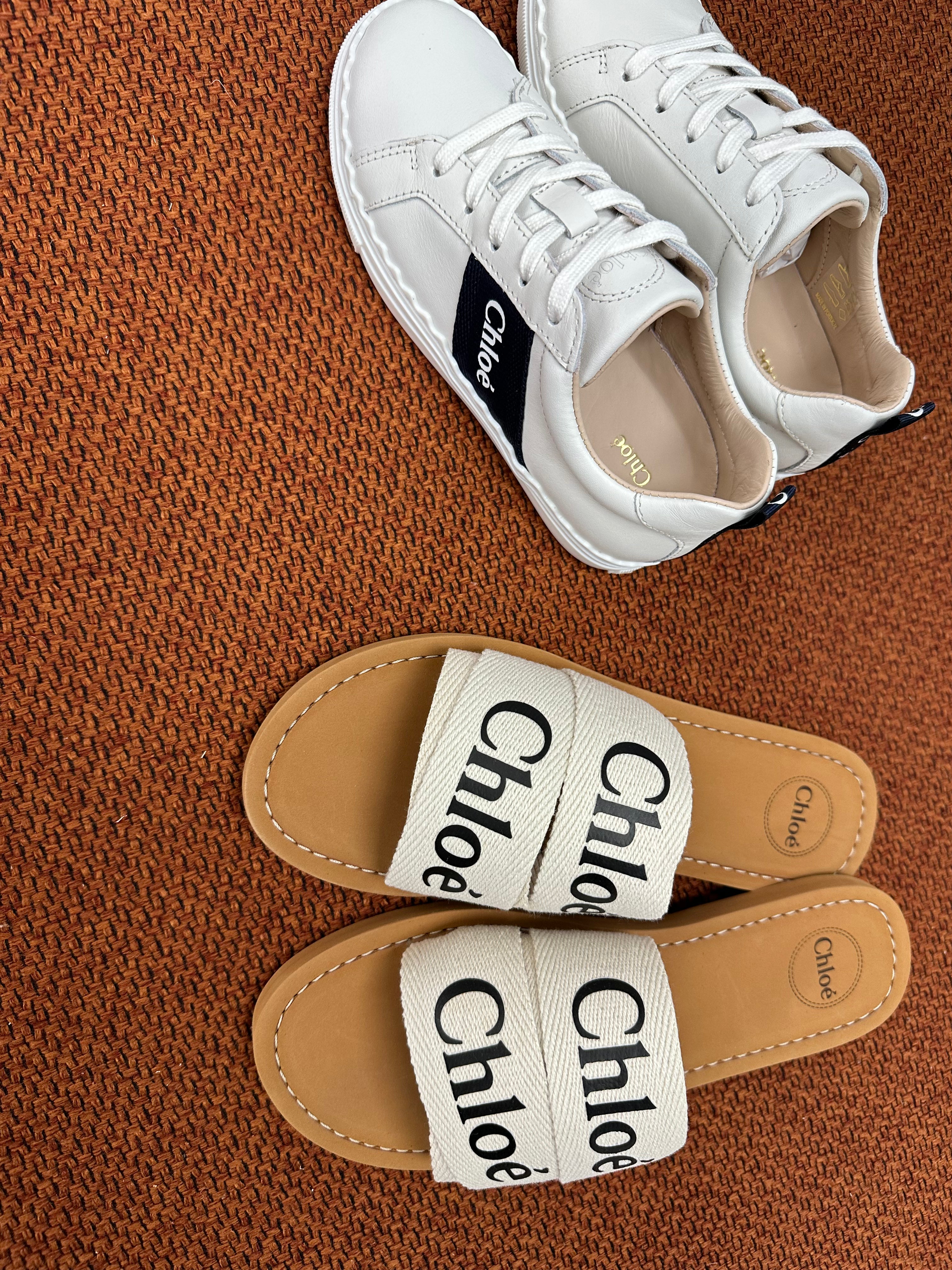 Chloe Ivory Logo Slides - Women's Comfortable Slide Sandals with Brand Logo for Casual Wear, Beach, Pool & Home Use