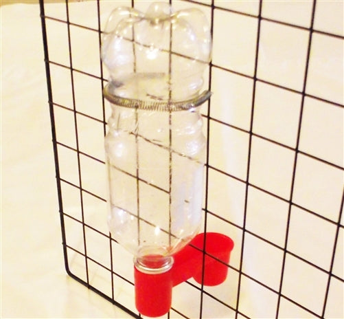 4 Pack Red Soda Pop Water Bottle Bird Drinker Cup & Spring - Perfect for Pet Birds, Outdoor Bird Feeders, and Garden Decor