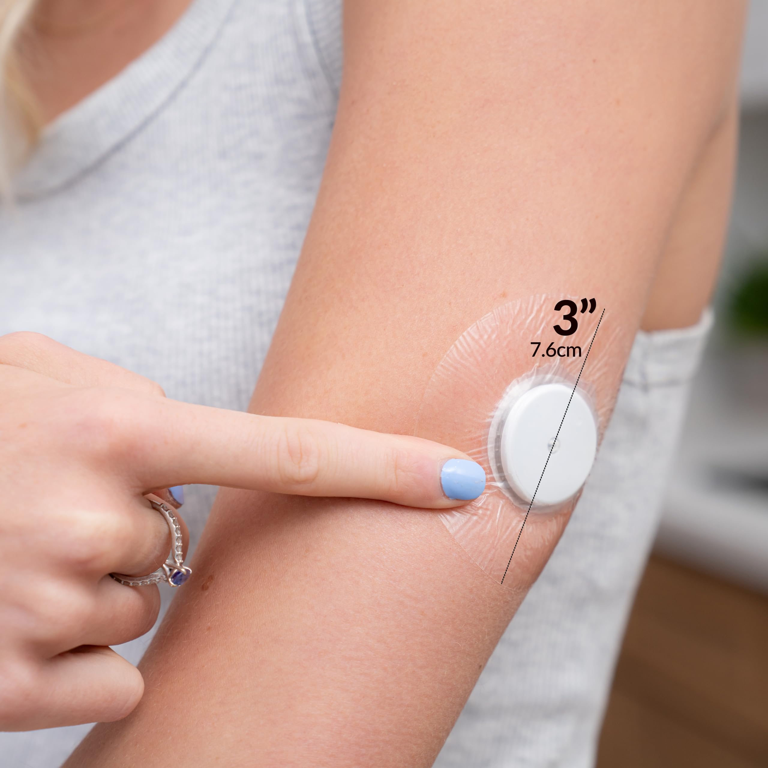 Freestyle Libre 1 2 3 Waterproof Adhesive Patches - 60 Pack with Skin Prep Wipes - Hypoallergenic CGM Sensor Cover for Diabetes Management - Transparent Medical Tape for Swimming, Showering & Active Lifestyle