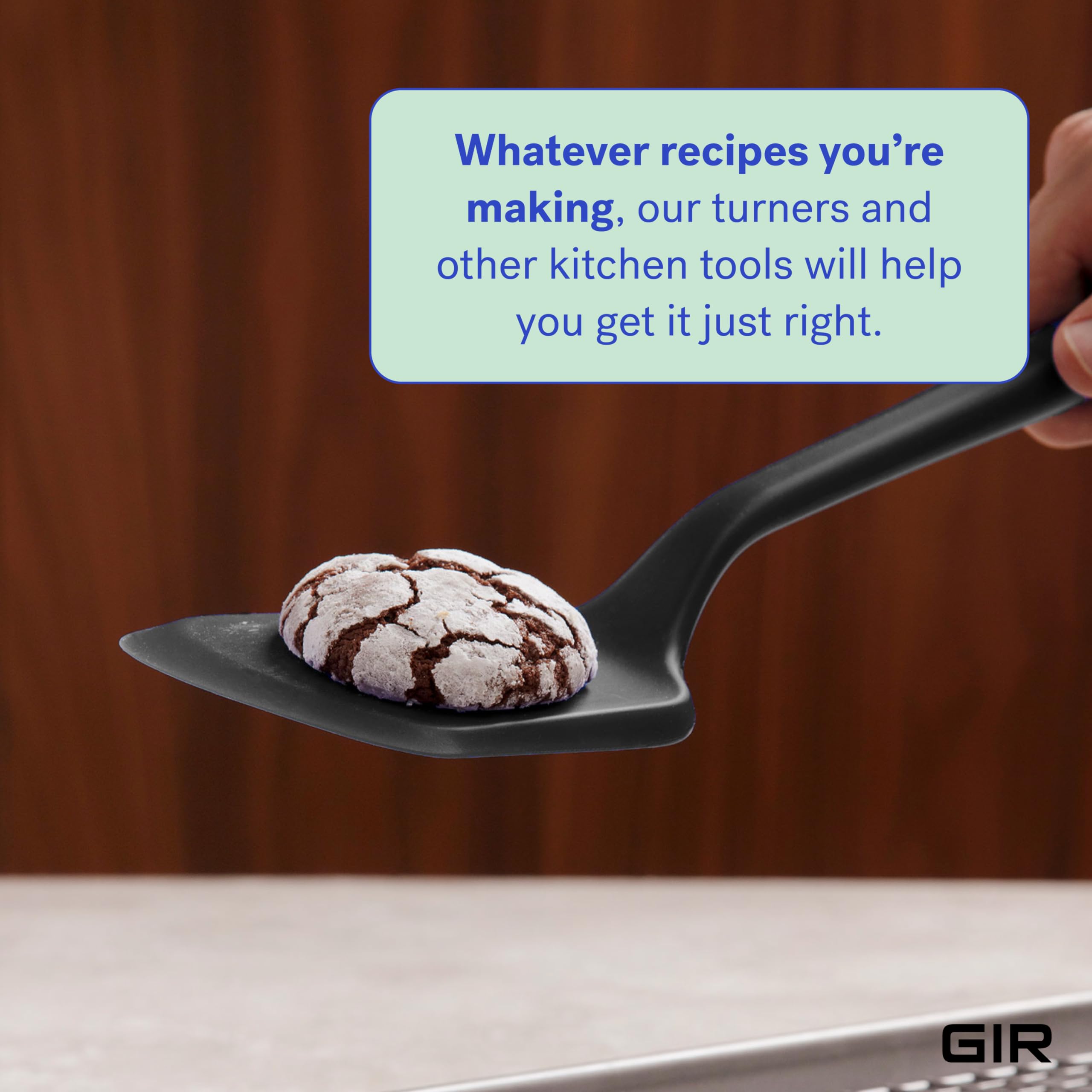 GIR Get It Right Silicone Spatula Turner - Heat-Resistant up to 550°F - Nonstick Pancake Flipper, Egg & Kitchen Tool - Mini 11 Inch - Black Silicone Spatula for Cooking, Baking, Flipping Eggs & Pancakes - Perfect for Nonstick Cookware & Everyday Kitchen Use