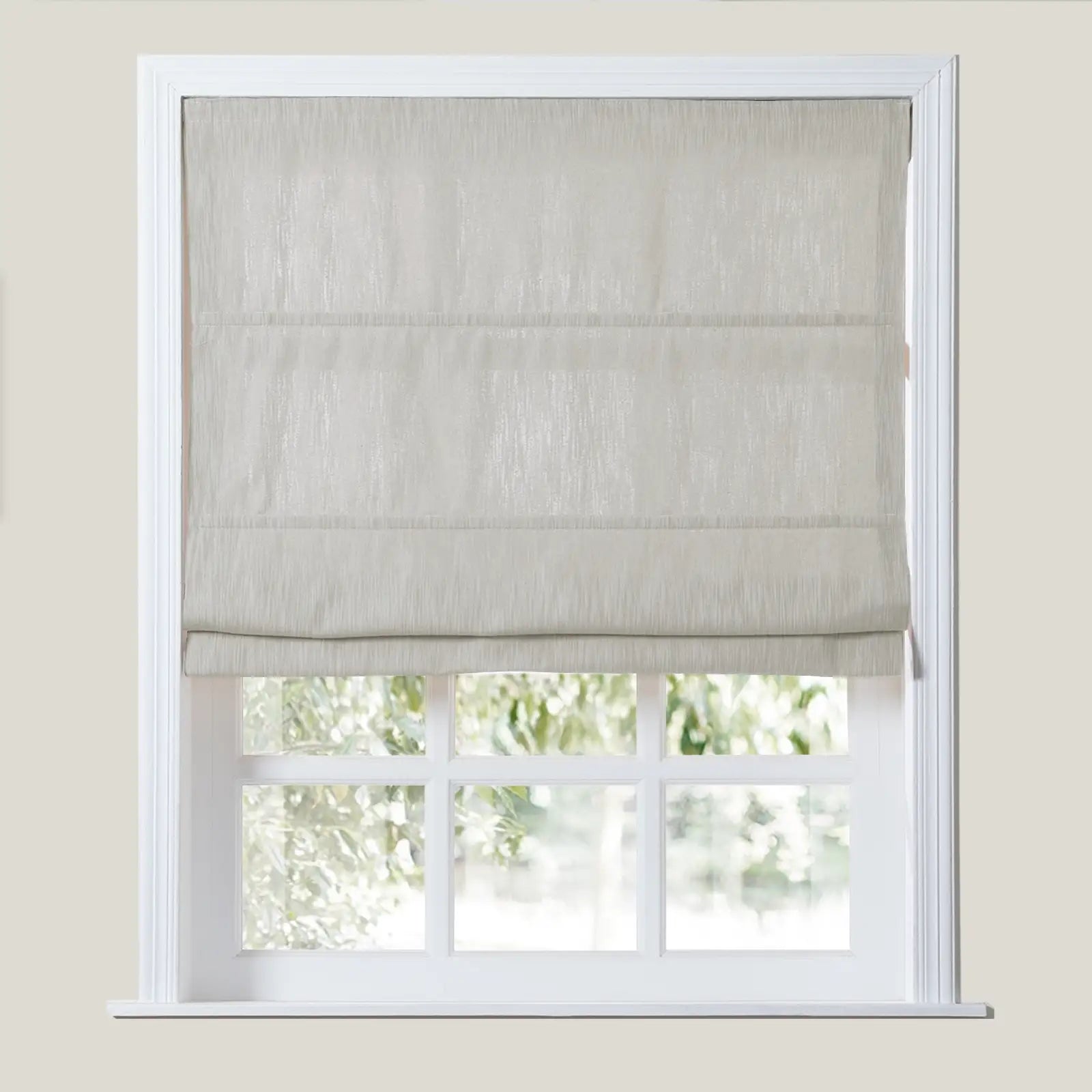Cloe Cotton Blend Cordless Roman Shade - Blackout Window Treatment for Bedroom & Living Room - Plus Size Home Decor