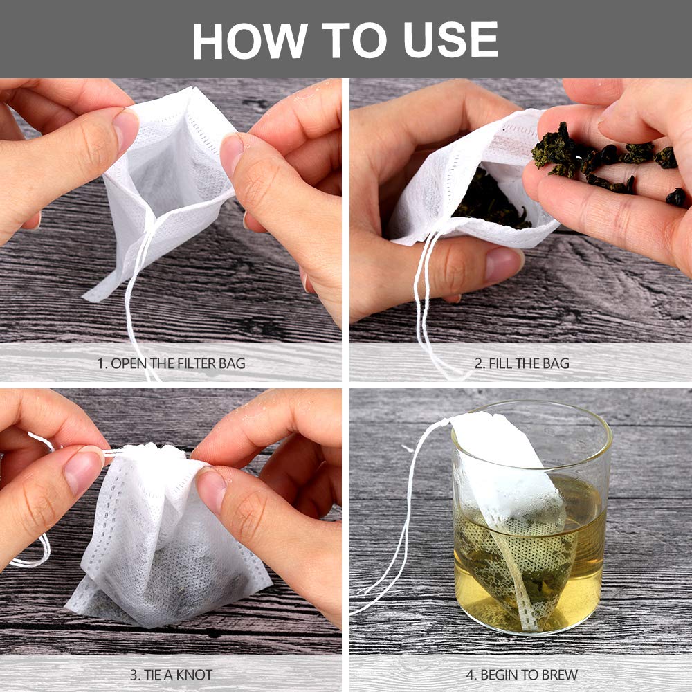 Premium Disposable Empty Tea Bags for Loose Leaf Tea - 200pcs Biodegradable Filter Bags (2.76x3.54in & 3.15x3.94in) - Perfect for Home Brewing, Iced Tea, Herbal Infusions & DIY Tea Gifts
