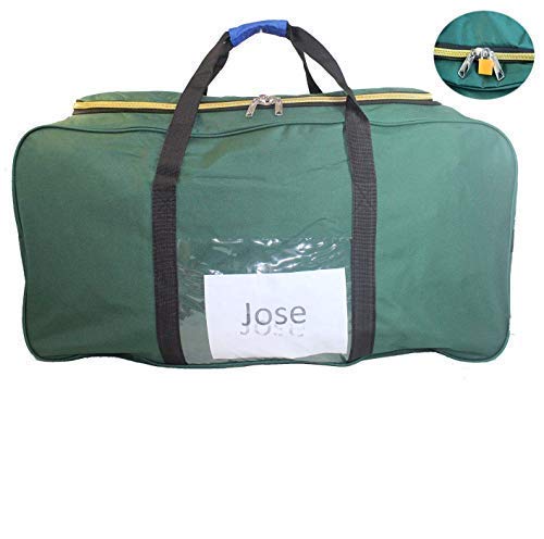 Jose's Eco-Friendly 50lb 62-Inch Cuban Duffel Bag with ID Lock (Green) - Perfect for Travel, Gym & Sports - Fast 2-Day Shipping