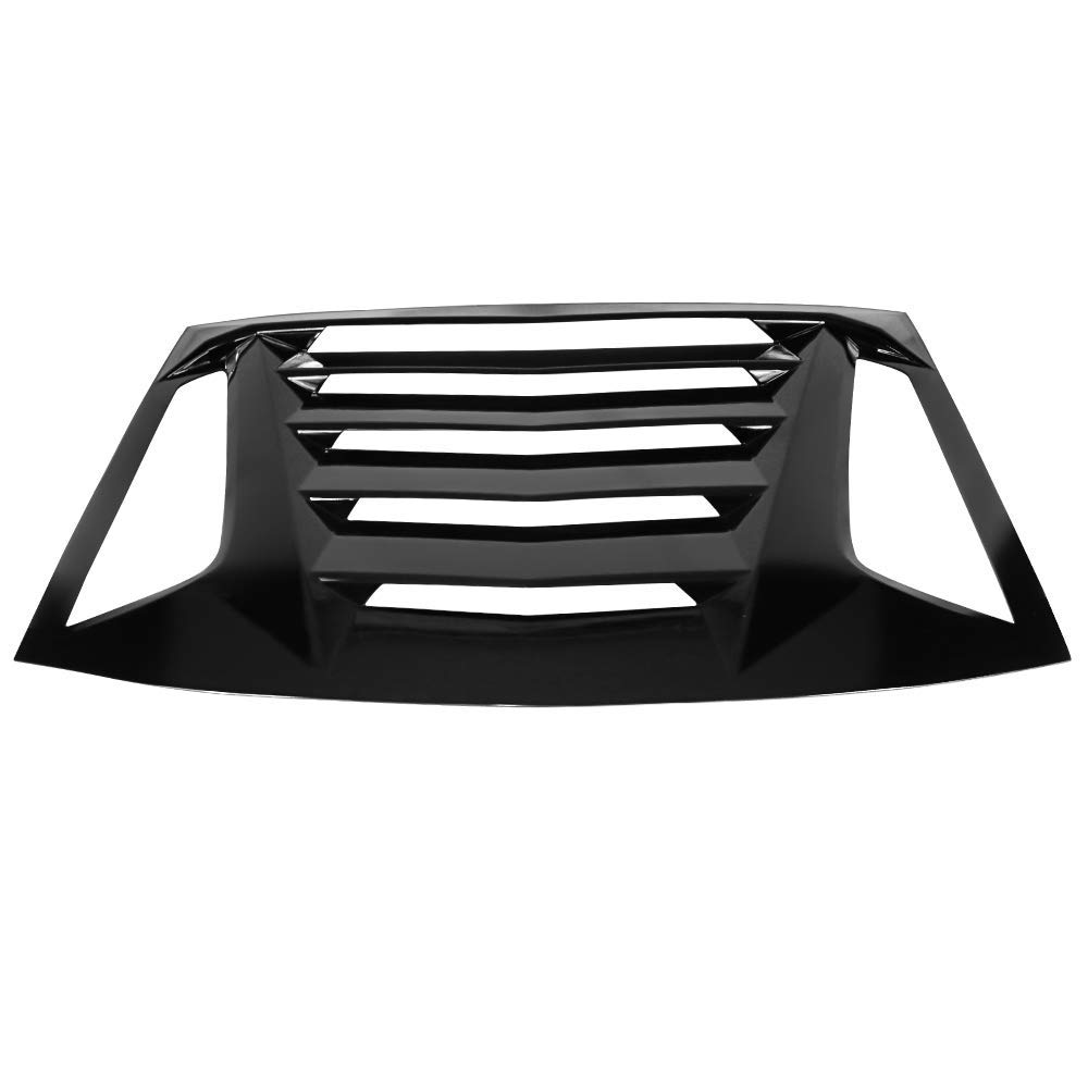IKON MOTORSPORTS Window Louver for 2011-2022 Dodge Charger | V2 Style Gloss Black ABS Rear Vent Cover | Car Exterior Upgrade for Enhanced Style & Sun Protection