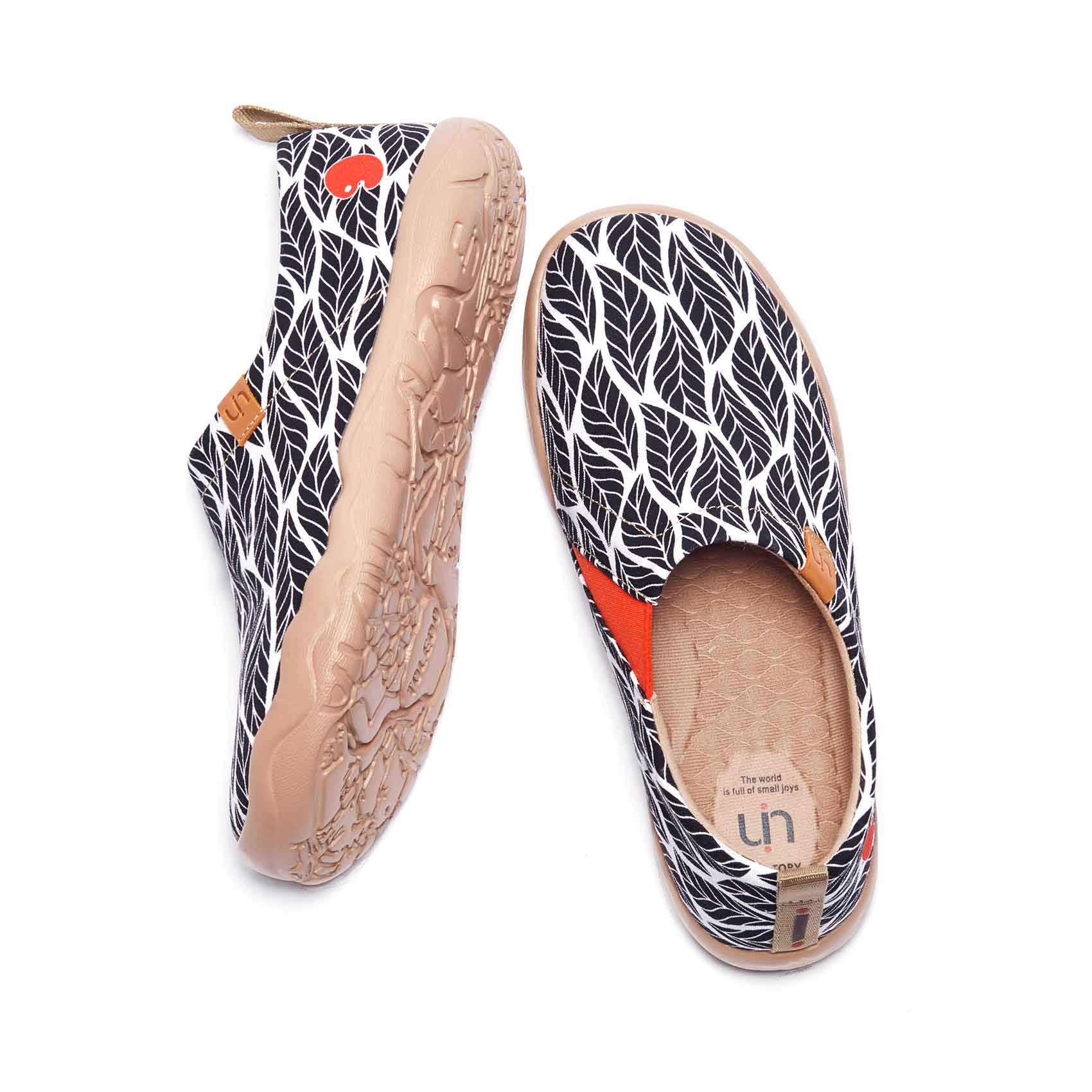 UIN Women's Slip On Sneakers - Comfortable Knit Loafers with Artistic Painting | Soft Walking Shoes for Women | Perfect for Casual Outings, Work & Travel