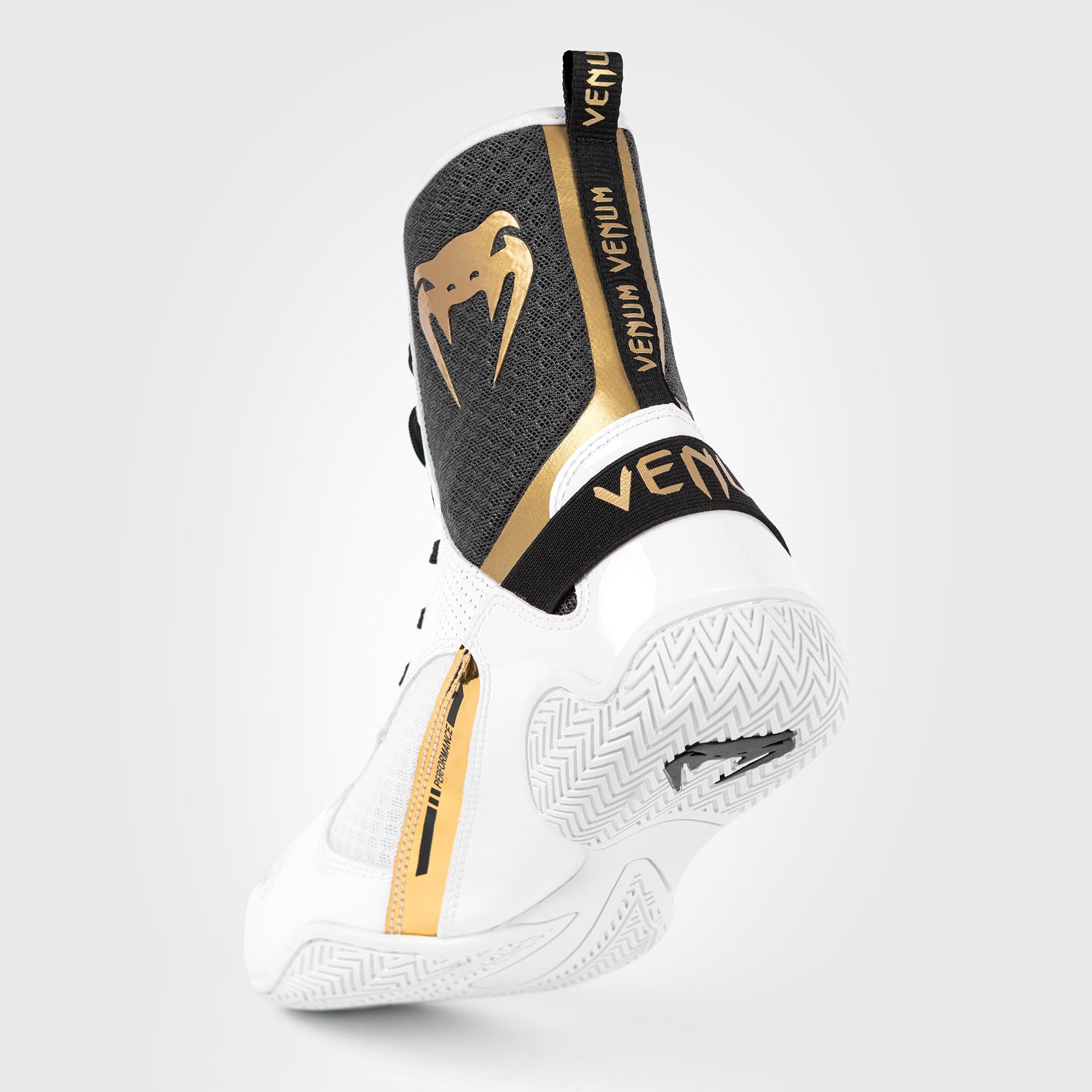 Venum Elite Boxing Shoes for Men & Women - Lightweight, Breathable Training Shoes in White, Black & Gold - Perfect for Boxing, MMA & Fitness Workouts