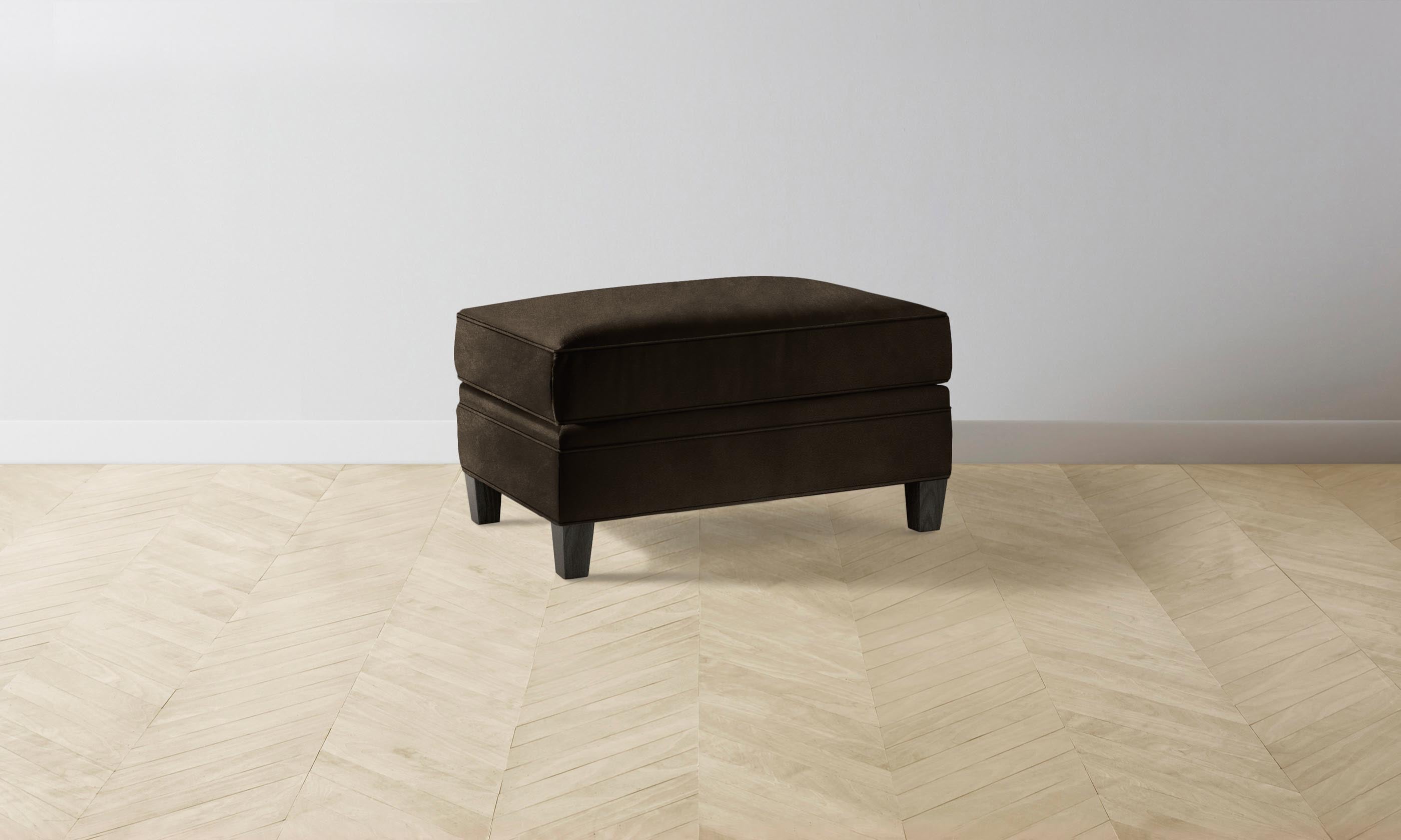 Premium Carmine Ottoman - Luxe Nubuck Leather in Rich Espresso Brown - Perfect for Living Room, Bedroom & Home Office Decor