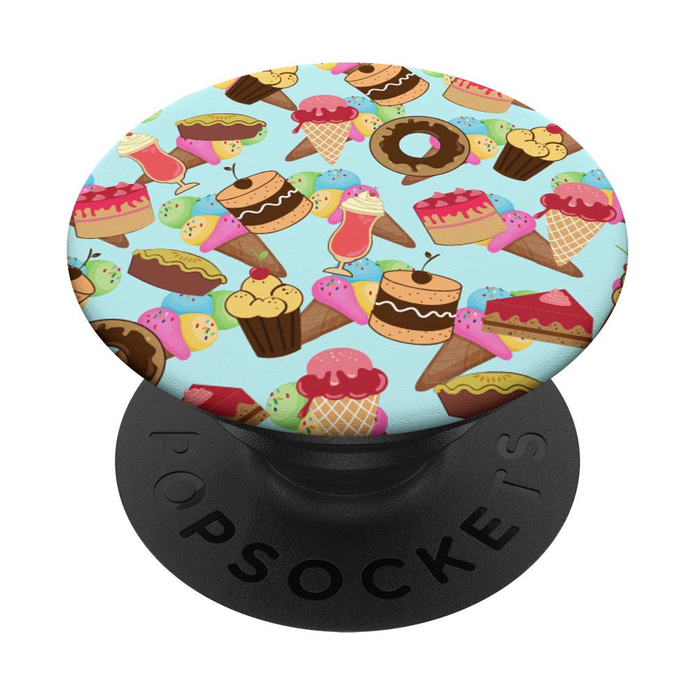 Sweet Dessert Treats & Junk Food Themed PopSockets PopGrip - Swappable Phone & Tablet Stand with Grip - Perfect for Foodies, Gift Giving & Daily Use at Home/Office