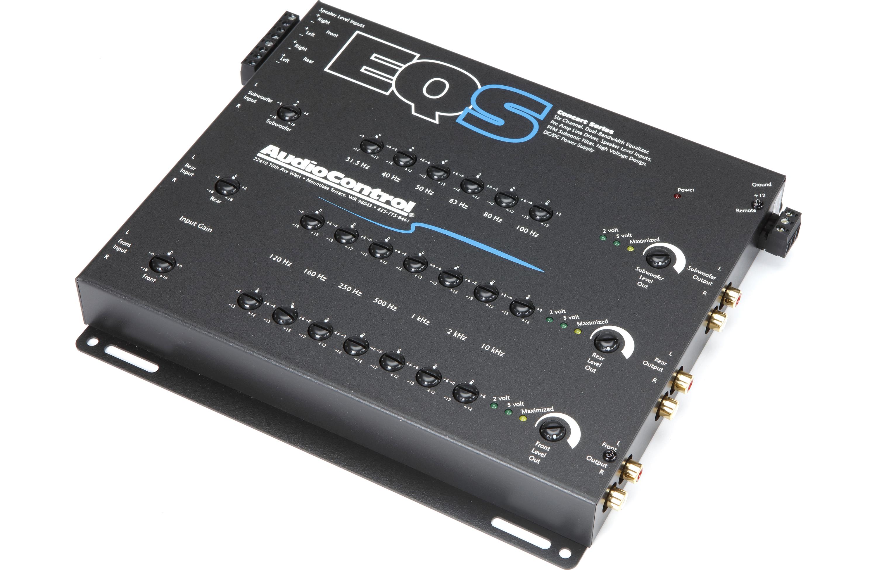 AudioControl EQS 6-Channel Car Audio Equalizer - 13-Band Graphic EQ with Trunk Mount (Black) | Perfect for Custom Car Audio Systems & Enhanced Sound Quality