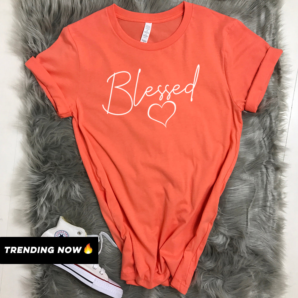 Blessed Heart Graphic T-Shirt for Men & Women - Trendy Christian Faith Apparel - Perfect for Church, Worship & Everyday Wear