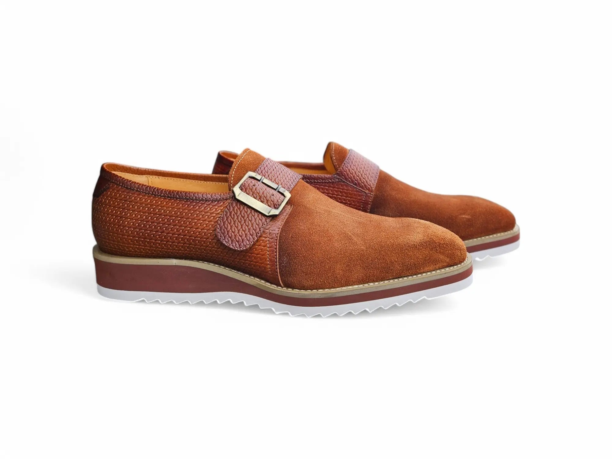 Premium Suede Monk Strap Dress Shoes for Men - Classic Buckle Design, Comfortable Formal & Business Attire - Perfect for Office, Weddings & Special Occasions