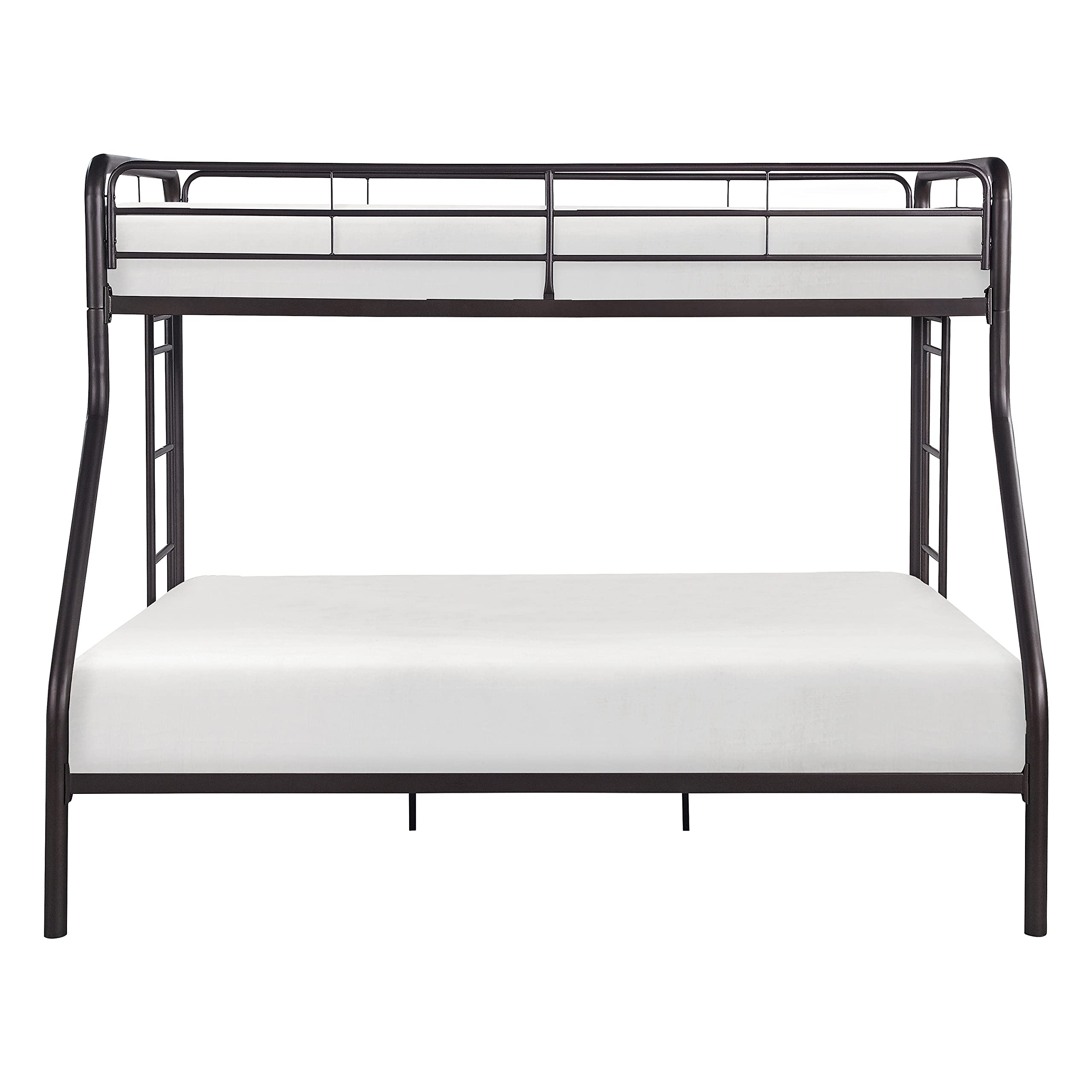 Lexicon Rayne Metal Bunk Bed - Twin Over Full Size - Dark Bronze Finish - Space Saving Kids & Guest Bedroom Furniture for Small Rooms & Dormitories