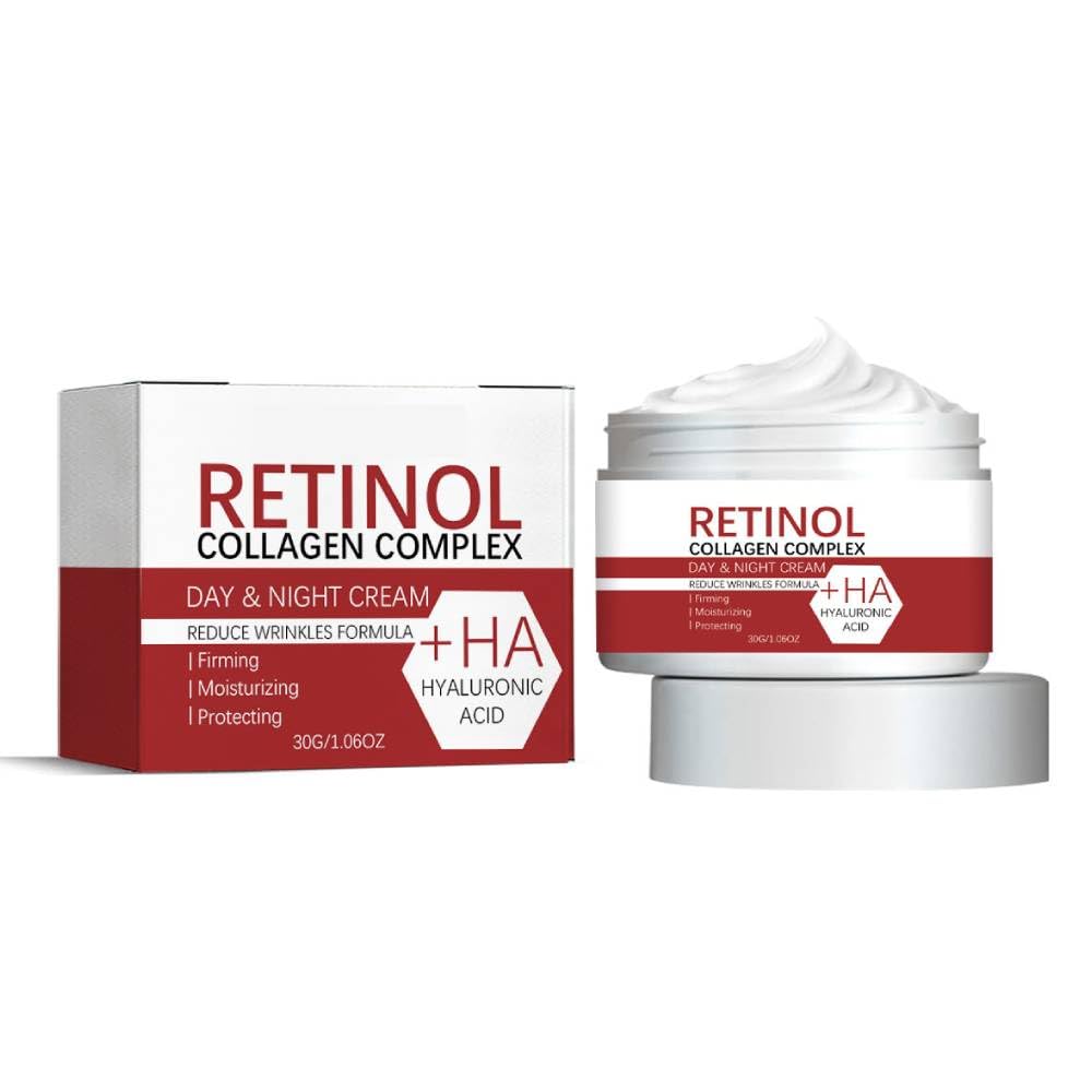 **Retinol Cream for Face - Anti-Aging Moisturizer with Collagen & Hyaluronic Acid - Wrinkle Reduction, Firming & Hydrating - Skin Protection & Repair - Day & Night Use (1 Pcs)**