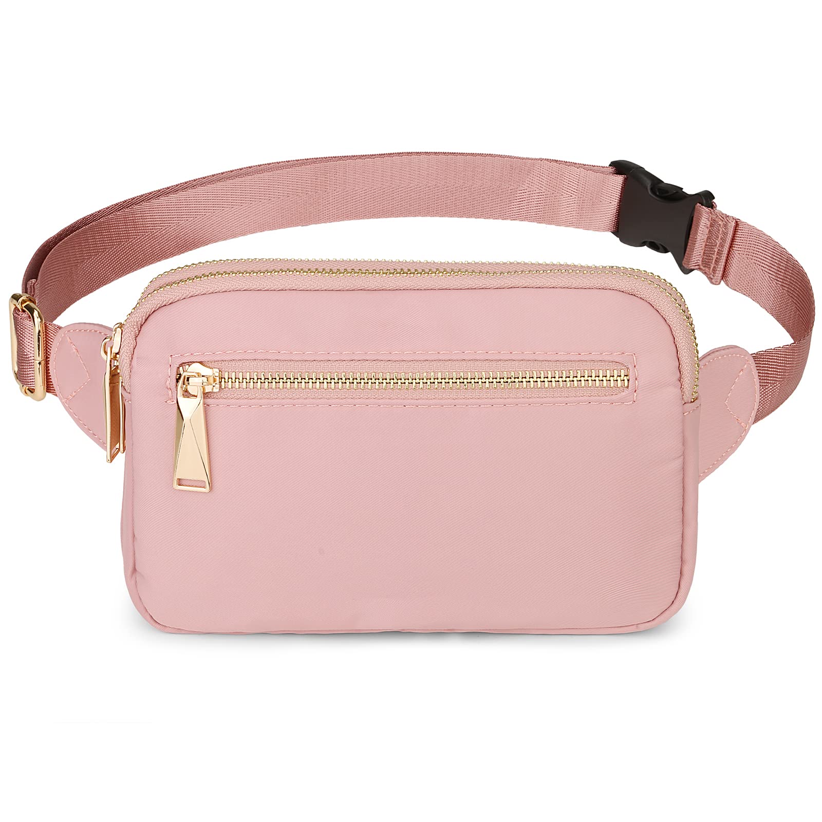 Uromee Women's Nylon Fanny Pack - Adjustable Crossbody Waist Bag for Travel, Hiking, Running & Everyday Use - Stylish & Lightweight Mini Belt Bag in Pink (0229) | Perfect for Outdoor Adventures, Gym, Shopping & Hands-Free Convenience