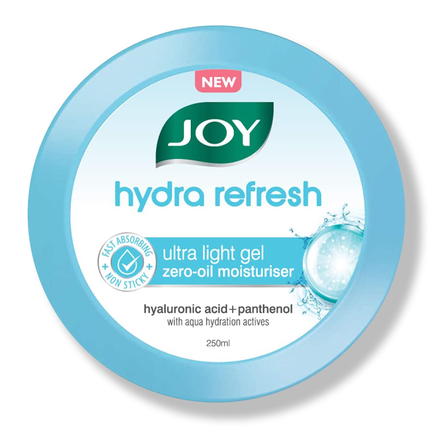 Joy Hydra Refresh Ultra-Light Gel Moisturizer - 48 Hour Hydration with Hyaluronic Acid | Oil-Free Face & Body Moisturizer for Oily, Dry & Combination Skin | 250ml | Perfect for Daily Skincare Routine & Travel