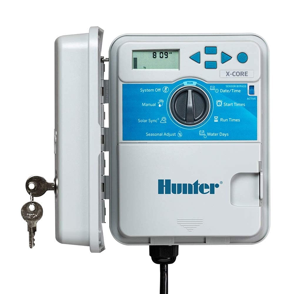 Hunter XC800 X-Core 8-Station Outdoor Sprinkler Timer - Smart Irrigation Controller for Lawns & Gardens, Weather Resistant, Easy Programming - Perfect for Residential & Commercial Landscaping