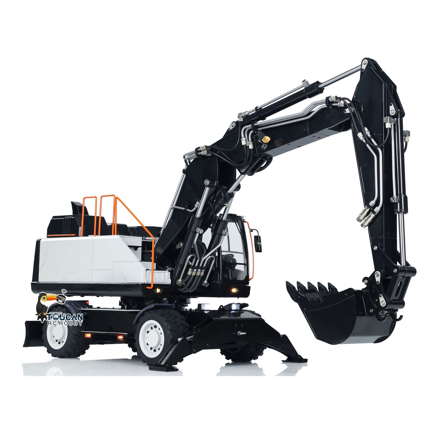 EC380 1/14 Scale RC Hydraulic Excavator Toy - Remote Control Construction Vehicle with 3-Arm Digger, Tiltable Clamshell Bucket & Wheeled Chassis | Kids Outdoor Play, Construction Simulation, STEM Learning Toy