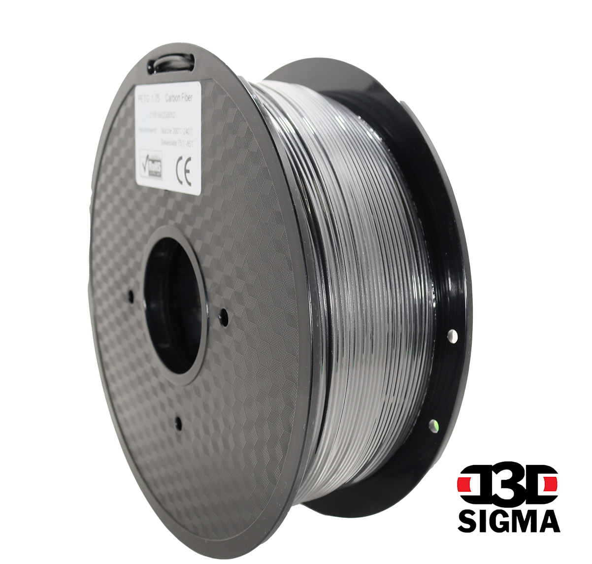 Premium 1.75mm PETG Carbon Fiber 3D Printer Filament - 1kg Spool, Black | High Strength, Low Warping for Functional Prototypes, RC Parts & Automotive Components